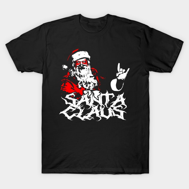 Metal Santa T-Shirt by Awesome AG Designs